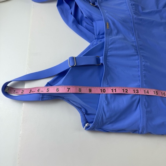 Anne Cole Tankini Swim Top Womens 24W Periwinkle Blue Ruched Underwire Plus Size - Picture 9 of 10